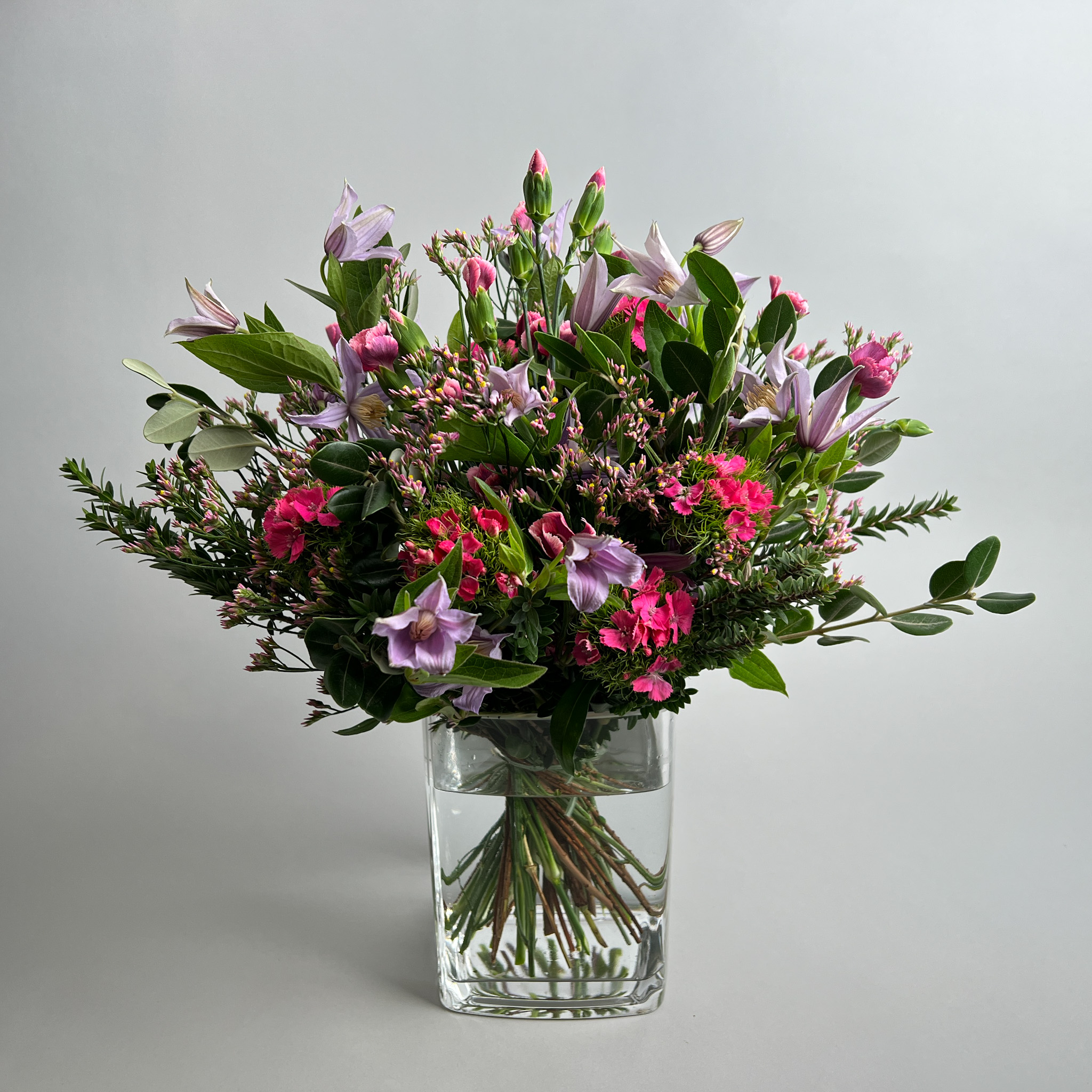 Bouquet of seasonal flowers pink/rose